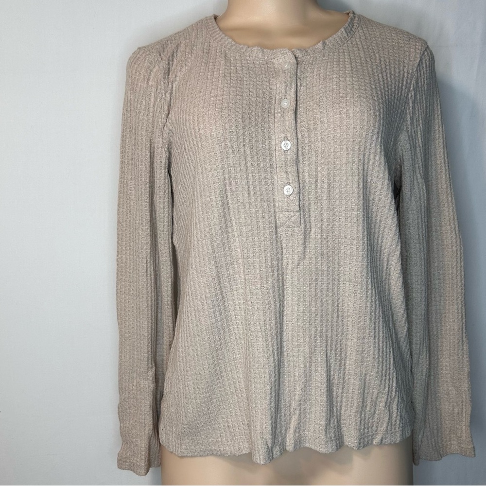 J.Crew Women’s Long Sleeve Top Themal Sweater Cream Size S
